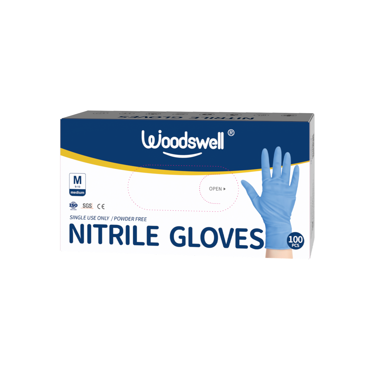 活唯丁腈手套 100Pcs Woodswell Nitrile Gloves/100Pcs